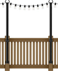 AILBTON 2 Pack 5Ft String Light Poles,Light Poles for Outside String Lights,Outdoor Light Poles with Fork,Metal Pole Stand for Patio,Backyard,Deck
