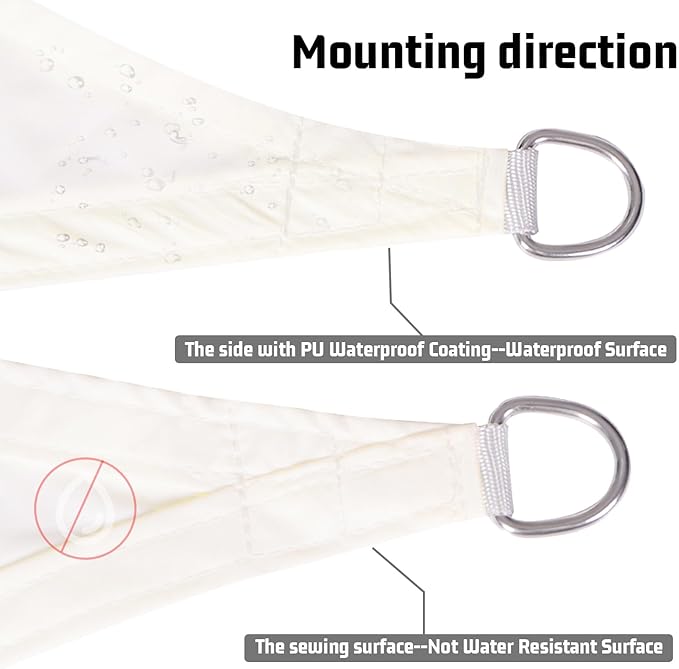 LOVE STORY Rectangle 6'x9' Waterproof Sun Shade Sail Canopy UV Block for Outdoor Patio Backyard Carport,Cream(We Make Custom Size)