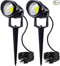 SUNVIE Outdoor Landscape LED Lighting 12W Waterproof Graden Lights COB Led Spotlights with Spiked Stand for Lawn Decorative Lamp US 3- Plug 6500K Daylight White (2 Packs)
