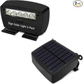 (Set of 2) Solar Power Deck LED Light Clip-On Yard Security Sign Spotlight (Large Capacity Battery, Max14 Hours Working)