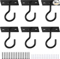 Ceiling Hooks for Hanging Plants 6pack 2.5inch Wall Mount Plant Hooks Meatl Plant Hanger Indoor for Hanging Lanterns, Bird Feeder, Flower Basket, Home Decor Indoor & Outdoor