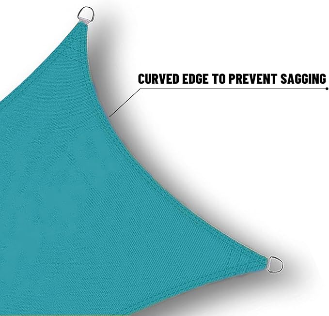 SUNNY GUARD Waterproof Sun Shade Sail 5' x 10' Turquoise Blue Rectangle UV Block Sunshade for Backyard Yard Deck Patio Garden Outdoor Activities and Facility(Customized)