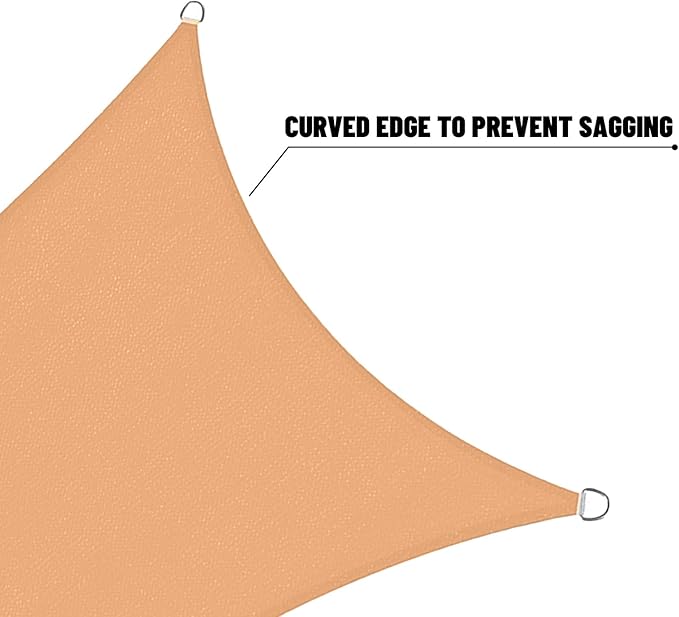 SUNNY GUARD Custom Size 7'x8'x10.6' Peach Fuzz Sun Shade Sail Right Triangle UV Block Shade for Backyard Yard Patio Deck Garden(Customized)