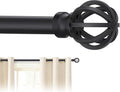 Curtain Rods for Windows 48 to 84,5/8 Inch Black Heavy Duty Metal Curtain Rods Set - Rustic Decorative Drapery Rods with Brackets for Farmhouse, Bedroom