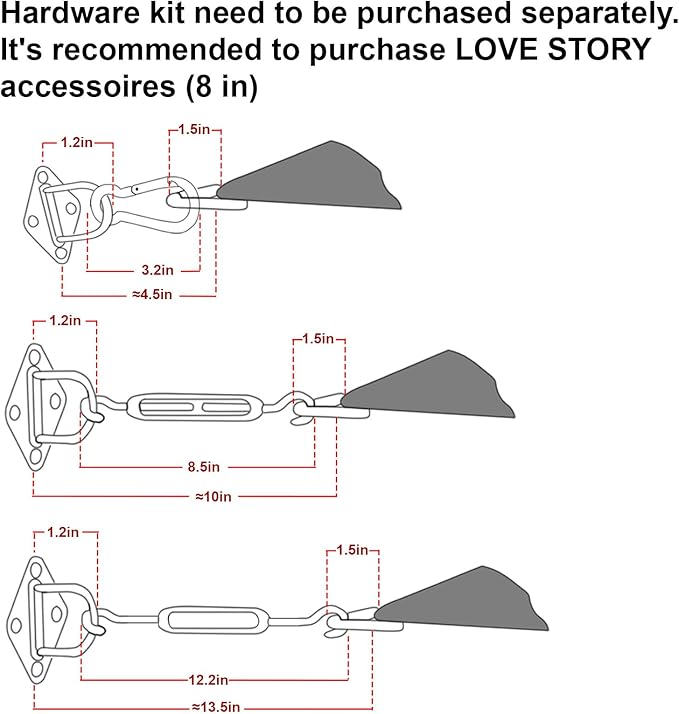 LOVE STORY Custom Size 10'x18' Dark Grey Sun Shade Sail Rectangle UV Block Canopy Patio Sail Sunshades Fabric for Outdoor Garden Carport (We Make Custom Size)