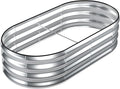 SnugNiture Galvanized Raised Garden Bed, 4x2x1ft Oval Metal Planter Box for Planting Outdoor Plants Vegetables