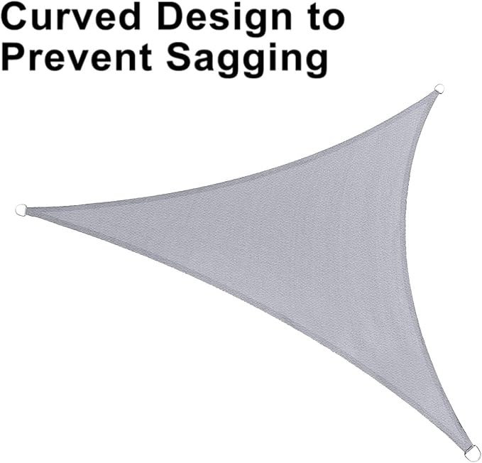 LOVE STORY Custom Size 6'x8'x10' Silver Grey Sun Shade Sail Triangle Sunshade Fabric Awning Canopy for Patio Backyard Carport Pergola (Customized)