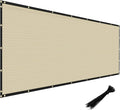 Windscreen4less Privacy Fence Screen Heavy Duty Windscreen Fencing Mesh Fabric Shade Net Cover with Brass Grommtes for Outdoor Wall Garden Yard Pool Deck, 6'x109' Beige