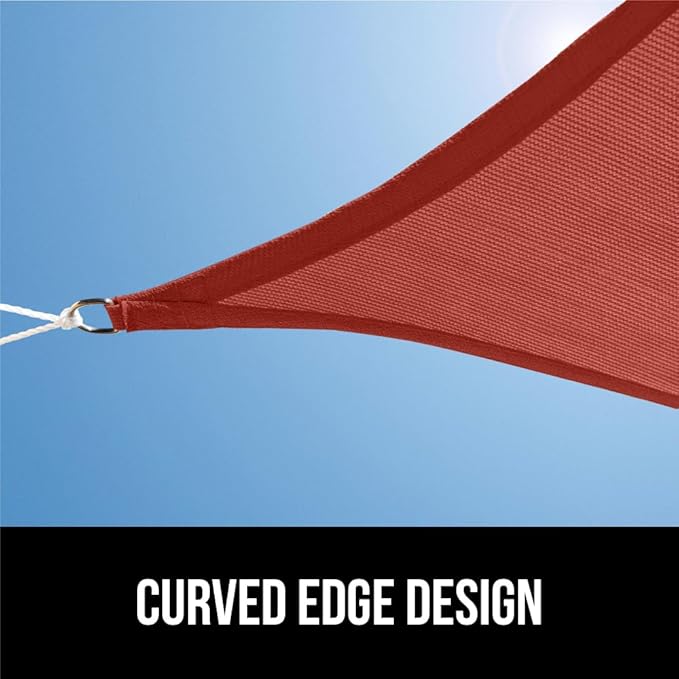 GORILLA GRIP Heavy Duty Sun Shade, UV Protection Fade Tear and Rust Resistant Rectangle Sunshade Canopy, Curved Edges Blocks Sunlight, Breathable Sail, Outdoor Patio, Lawn Garden 12x12 FT Terra