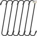 6 Pack 10 Inch Large S Hooks for Hanging Plants,Black Extra Matel Heavy Duty Hook for Hang Brsket,Bird House,Clothes,Kitchenware