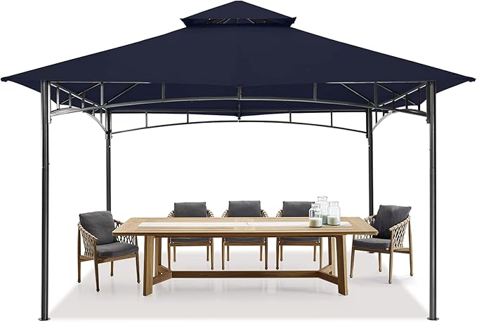 MASTERCANOPY Outdoor Garden Gazebo for Patios with Stable Steel Frame (11x11, Navy Blue)
