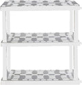 Oskar Heavy Duty Plastic Storage Shelves- for Garage, Kitchen, Bathroom Basement Kids Room, Stackable 3-Tier White, Organizer Rack for Books Shoes, Toys, Pantry, Cleaning and Closet Organization