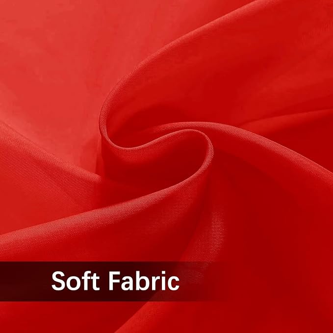 SpaceDresser Waterproof Outdoor Sheer Curtains for Patio - 2 Panels Rod Pocket Indoor Voile Sheer Curtain for Living Room,52W x 84L inch, Red