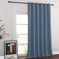 NICETOWN Blackout Room Divider Curtains for Sliding Glass Doors 102 Inches Long 1 Panel, Extra Wide Curtains for Doorway Patio Bedroom Living Room (Stone Blue, 80Wx102L, 1 Panel)