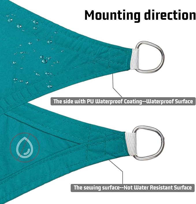 LOVE STORY Rectangle 7'x9' Waterproof Sun Shade Sail Canopy UV Block for Outdoor Patio Backyard Carport,Turquoise Blue(We Make Custom Size)