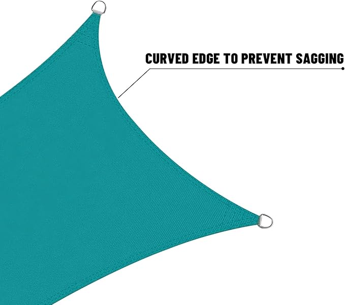 LOVE STORY Waterproof 10' x 10' x 14' Triangle Turquoise Blue Sun Shade Sail Cannoy UV Resistant for Outdoor Patio Garden Backyard (We Make Custom Size)