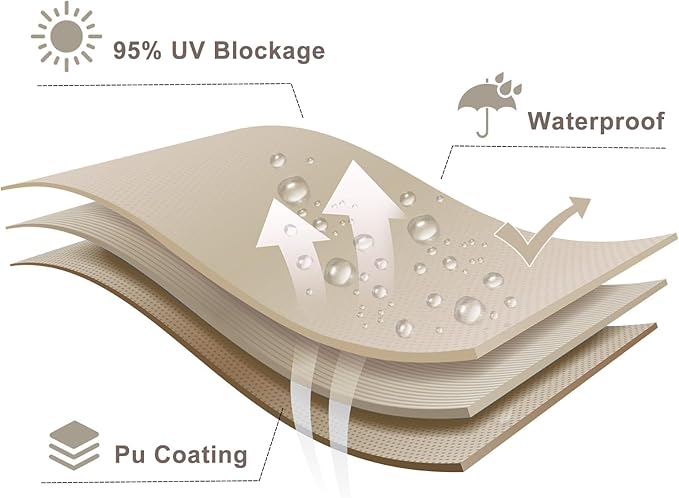 LOVE STORY Rectangle 7'x10' Waterproof Sun Shade Sail Canopy UV Block for Outdoor Patio Backyard Carport,Taupe(We Make Custom Size)