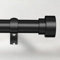 Time Forest Curtain Rods for Windows 32 to 170, 1 Inch Adjustable Black Heavy Duty Long Window Outdoor Curtain Rod for Patio, Modern Drapery Rods with Simple End Caps, Size 32"-170"