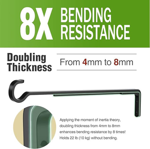 15 Inch 2 Black Pack Heavy Duty Outdoor Plant Hangers, Iron Hanging Plant Brackets for Hanging Plants Outside, Metal Plant Hooks Plant Wall Hooks for Hanging Lantern, Bird Feeder