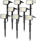 Fabrito Solar Spot Lights Outdoor 8 Pack, [108Leds, 4 Modes] Auto On/Off Spotlights, IP67 Waterproof Landscape Lights for Tree, Yard, Patio, Pool, Pathway, Driveway, Cool White