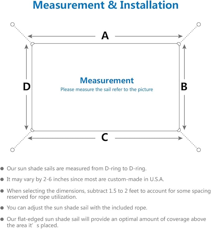 Eden's Decor Straight Flat-Edged Sun Shade Sail Rectangular 17' x 21' Beige UV-Blocking Outdoor Canopy Fabric Cloth Awning for Pergola Patio Garden Backyard Custom Size