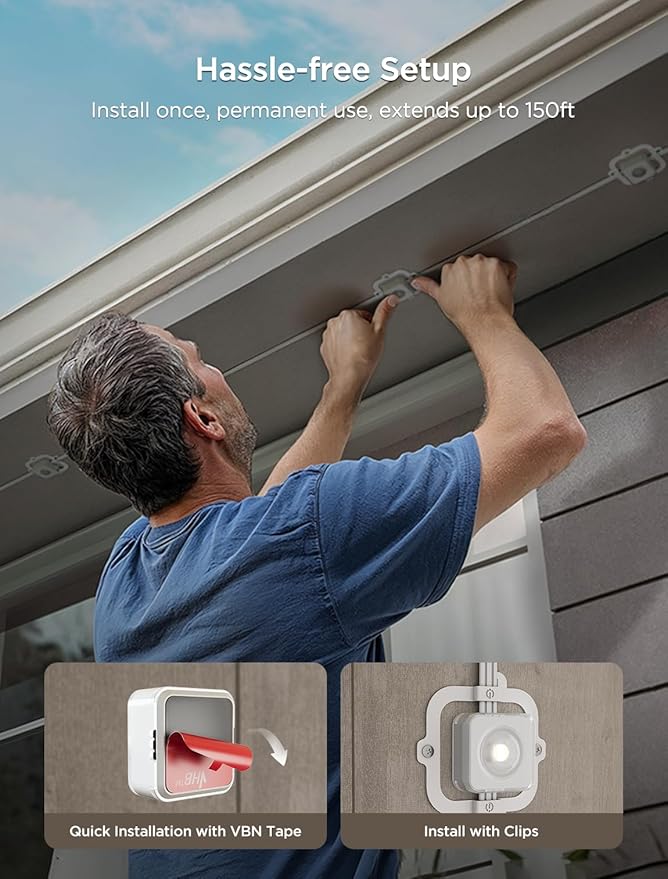 Govee Permanent Outdoor Lights 2, 50ft RGBIC Outdoor Lights with 36 LED Lights, IP67 Waterproof, 100 Scene Modes with 40lm White for Outdoor Decorations, Works with Alexa, Google Assistant, White