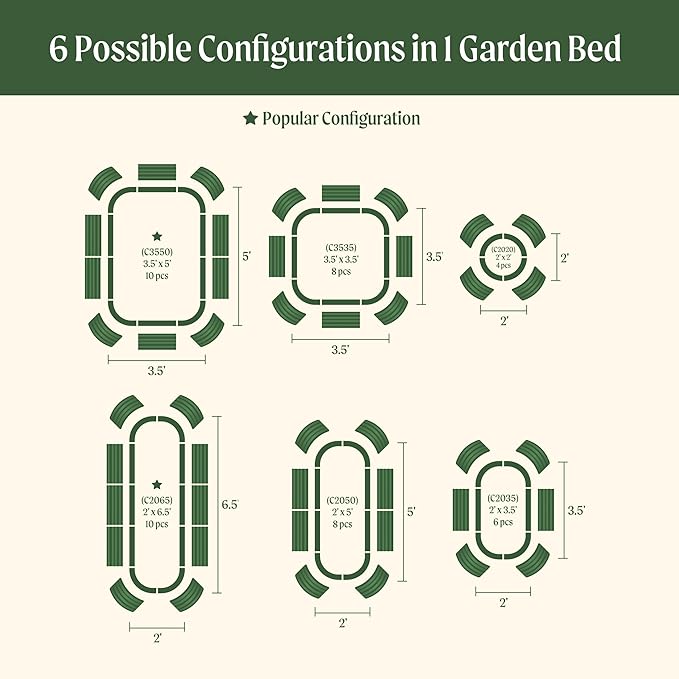 Vego garden 26" Extra Tall Raised Garden Bed Kits, 6 in 1 Modular Raised Planter Box for Vegetables Flowers Fruits Oval Metal Raised Garden-Modern Gray