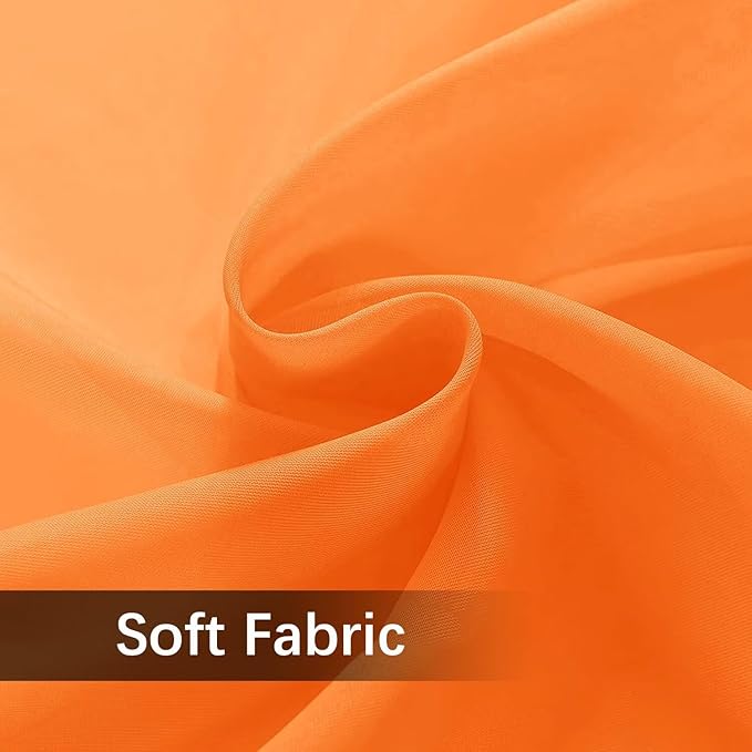 SpaceDresser Waterproof Outdoor Sheer Curtains for Patio - 4 Panels Rod Pocket Indoor Voile Sheer Curtain for Living Room,52W x 96L inch, Orange