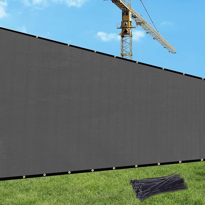 UPGRADE Privacy Fence Screen 4'x16' Dark Grey Outdoor 90% Visibility Blockage 170 GSM Mesh Shade Cover Panels for Backyard,Balcony,Home Decoration with Zip Ties,Customized Avaliable