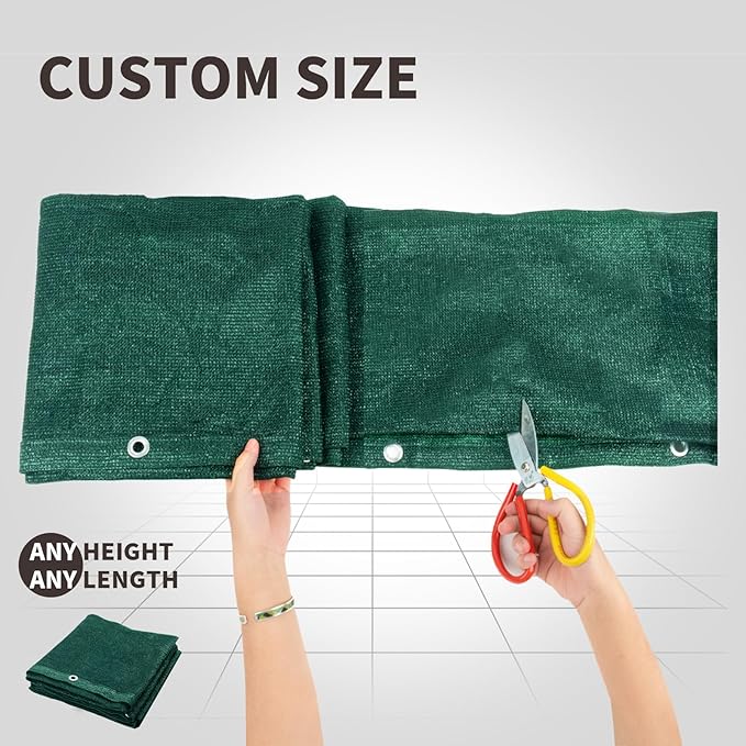 LOVE STORY Custom Size 3'x2' Dark Green Balcony Privacy Screen,UV Block Privacy Fence Screen,90% Shield for Outdoor Pool Garden Apartment Railing