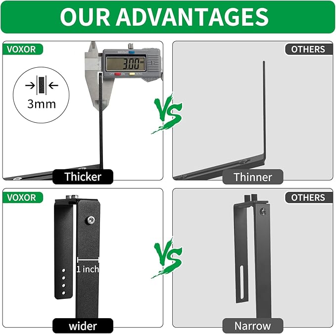 Window Box Brackets, Adjustable Planter Box Brackets, Heavy Duty Iron Flower Box Brackets for Railings, with Enhanced Bottom Support - Perfect for Balconies, Fences, and Gardens (Black, 6 Pack)