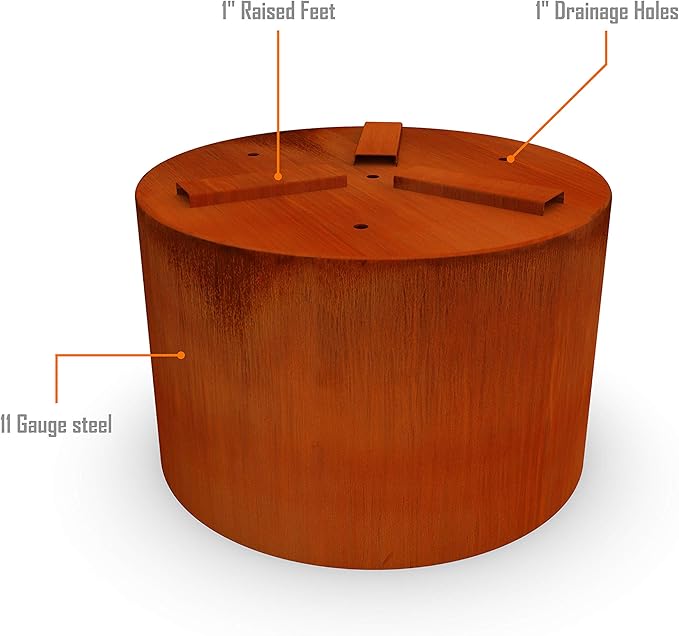 Plantercraft Large Round Planters for Outdoor Plants 36 Inch Tall Corten Steel Planters | Modern Metal Column Planter for Entryway, Patio & Garden Decor