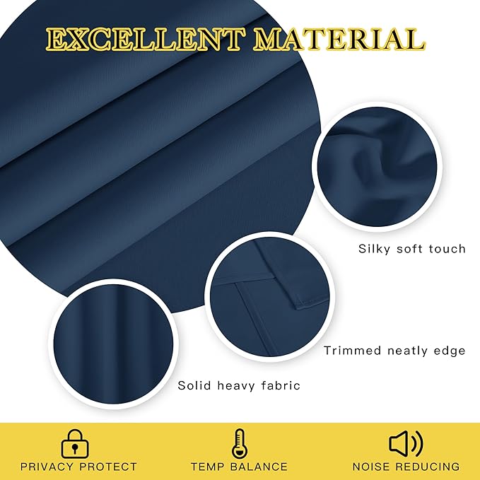 NICETOWN Blackout Patio Curtains 100 x 95 Inches Long for Sliding Door Extral Wide Blackout Curtain Panels Thermal Insulated Room Divider - Grommet Top, 100" W x 95" L, 1 Panel, Moroccan Blue