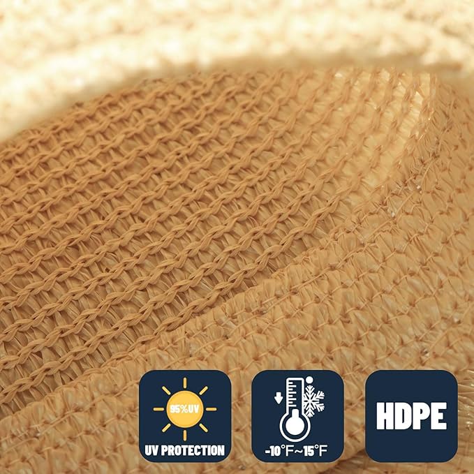 SUNNY GUARD Custom Size 11'x14'x17.8' Triangle Sand UV Block Sunshade for Backyard Yard Deck Patio Garden Outdoor Activities and Facility(Customized)