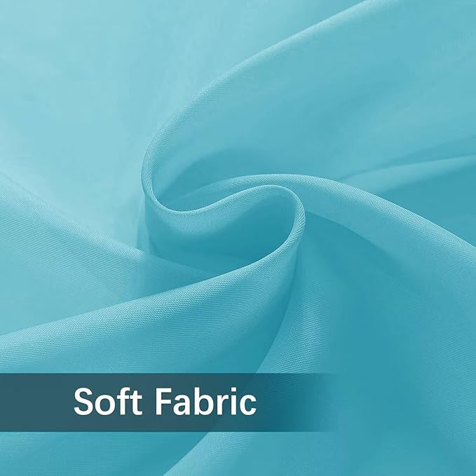 SpaceDresser Waterproof Outdoor Sheer Curtains for Patio - 2 Panels Rod Pocket Indoor Voile Sheer Curtain for Living Room,52W x 96L inch, Aqua