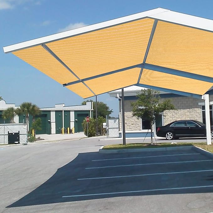 Eden's Decor Straight Flat-Edged Sun Shade Sail Rectangular 11' x 21' Wheat UV-Blocking Outdoor Canopy Fabric Cloth Awning for Pergola Patio Garden Backyard Custom Size