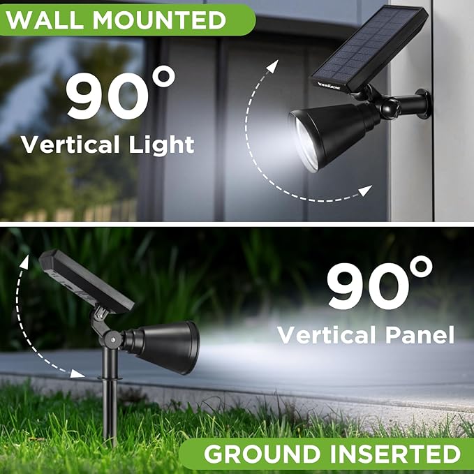 InnoGear Solar Lights Outdoor Lighting Waterproof Landscape Spotlights Uplighting for Outside Flag Garden Trees Yard Pathway Wall Auto On/Off, Pack of 4 (Cool White)