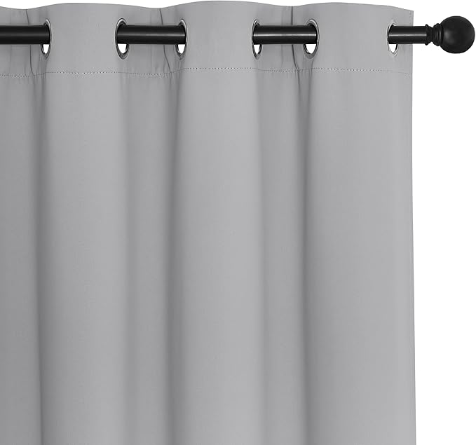 NICETOWN Blackout Curtains & Drapes - Privacy Thermal Efficiency Backdrop Curtains for Bedroom Room Divider Living Room Patio Sliding Glass Door, Wide 80 x Long 144 inch, Silver Grey, 1 Panel