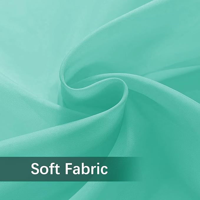 SpaceDresser Waterproof Outdoor Sheer Curtains for Patio - 4 Panels Rod Pocket Indoor Voile Sheer Curtain for Living Room,52W x 96L inch, Turquoise