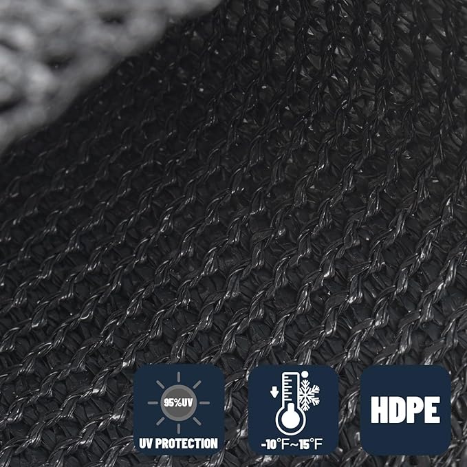 SUNNY GUARD Custom Size 9'x22' Rectangle Graphite Grey UV Block Sunshade for Backyard Yard Deck Patio Garden Outdoor Activities and Facility(Customized)