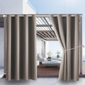 DIVA EN CAMINO DEC Outdoor Indoor Curtains W52 x L108 for Patio - Weather-Resistant Window Panels Privacy Protect Grommet Top Thermal Insulated Home Curtain for Porch Pergola Garden (Taupe, 2 Panels)