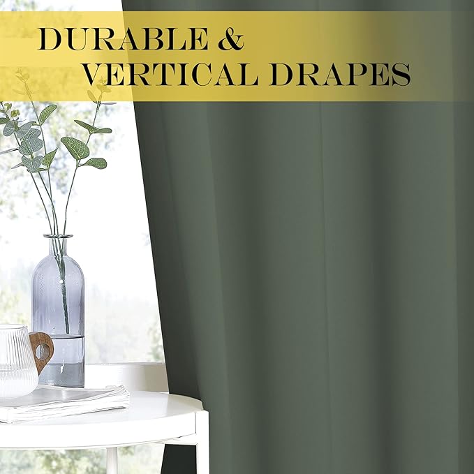 NICETOWN Bedroom Curtain Room Darkening Drapery 102 inches Length - Home Fashion Thermal Insulated Grommet Room Darkening Curtain for Living Room (Dark Mallard, 1 Panel, 52 x 102 inches)