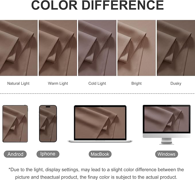 RYB HOME Outdoor Curtains for Patio Waterproof Block Sunlight Thermal Insulated Privacy Assured Thick Outside Curtains for Porch, Gazebo, Pergola, W84" x L95", Mocha, 1 Panel