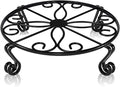 Black Plant Stand for Flower Pot Heavy Duty Potted Holder Indoor Outdoor Metal Rustproof Iron Garden Container Round Supports Rack for Planter Bronze, Pumpkin Stand Outdoor