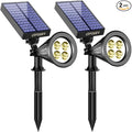 URPOWER Solar Lights Outdoor, Adjustable Spot Lights Outdoor, 2-in-1 Waterproof Landscape Spotlights Wall Light, Dusk-to-Dawn Solar Powered Light for Garden, Yard (2 Pack Warm)