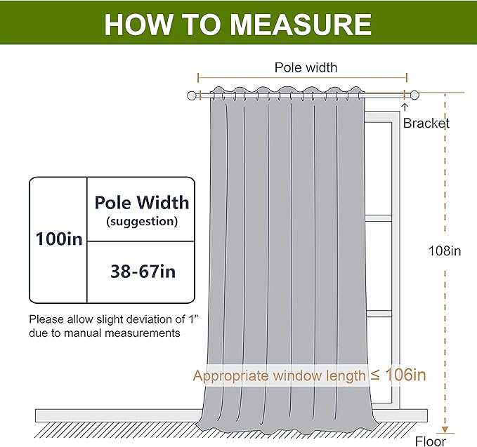NICETOWN Sliding Room Divider for Space - Wide Width Thermal Drapes, Absorb Noise, Block Out Light, Blind for Patio Door (Greyish White, Width 100 inches, Length 108 inches)
