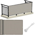 LOVE STORY Balcony Privacy Screen, 3'x16' Deck Shield Screen Fence Cover,UV Protection and Weather-Resistant,3 FT Height for Deck, Patio, Backyard, Outdoor Pool, Porch, Railing, Beige-Grey