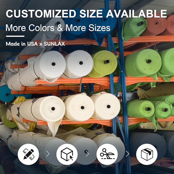 SUNLAX Sun Shade Sail 9' x 14' Sand Rectangle Canopy Sail Shade Cover UV Block Permeable Sunshade Outdoor for Patio Backyard Deck Pergola (We Make Custom Size)