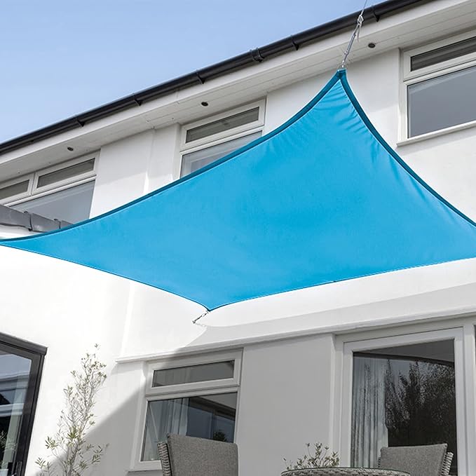 KANAGAWA 9'X15' Turquoise Mix Custom Size Sun Shade Sail Rectangle UV Block Canopy Cover for Patio Backyard Lawn Garden Outdoor (Customized Available)