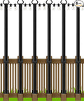 AILBTON 4.8Ft String Light Poles 6 Pack,Light Poles for Outside Lights,Outdoor with Fence Brackets Hanging Lights,Metal Stand Deck Patio Backyard